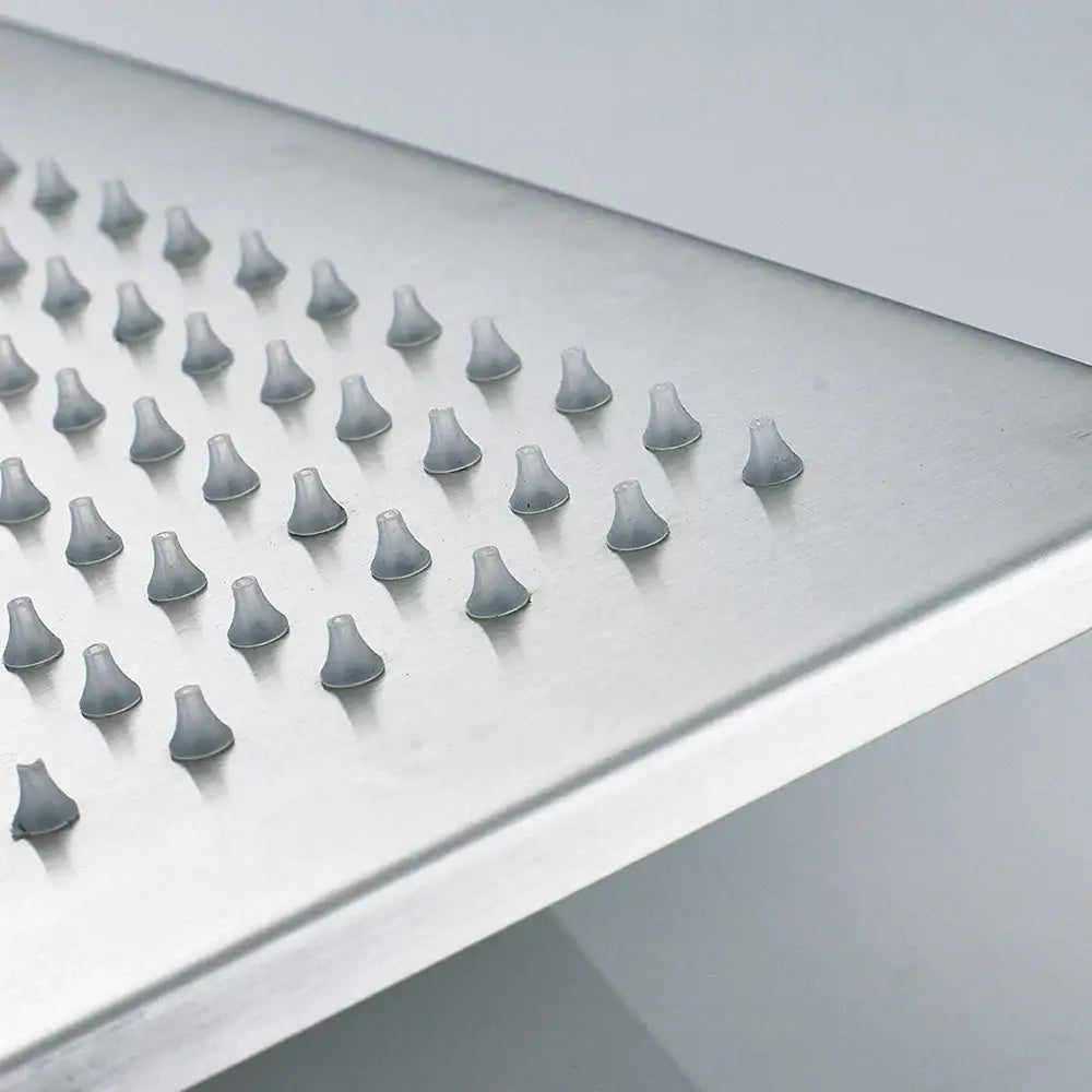 Modern chrome square led rainfall shower head in silver stainless steel with conical rubber nozzles for rainfall shower