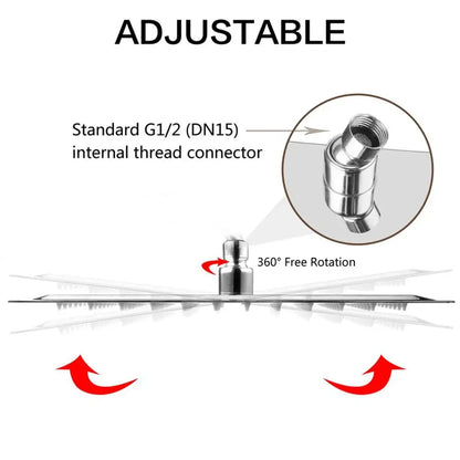 Adjustable stainless steel pipe fitting with g1/2 internal thread for modern chrome shower head set with 360° rotation