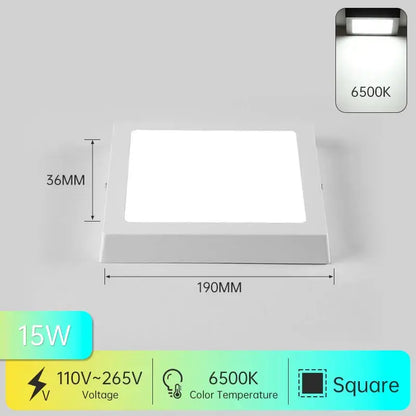 Modern circular black and white led ceiling light bathroom fixture with 15w cool white 6500k decorbites led ceiling light