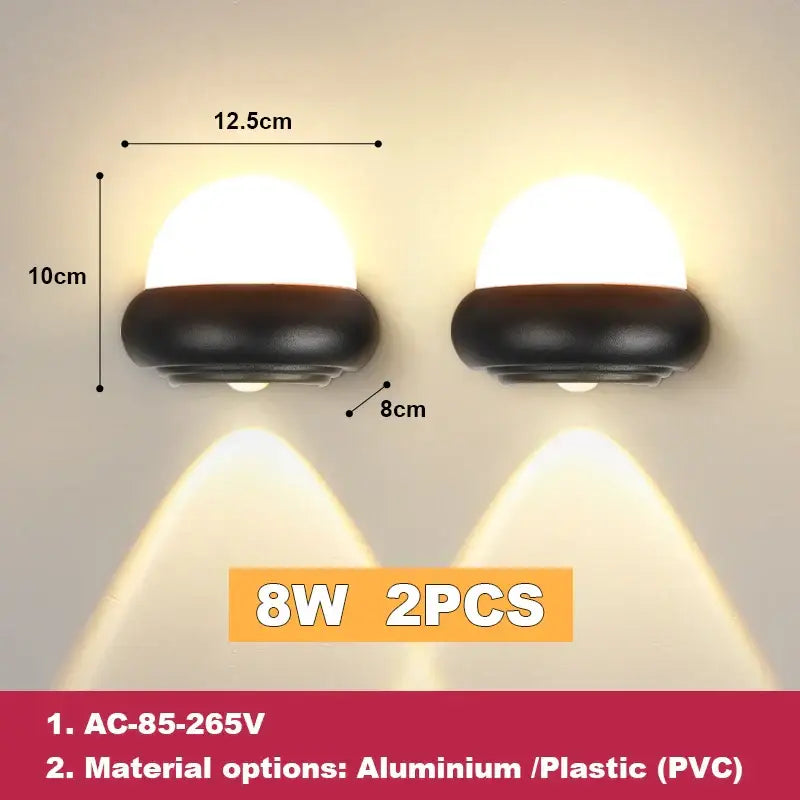 Modern circular black solar wall light featuring acrylic led wall design with warm white led in aluminum material