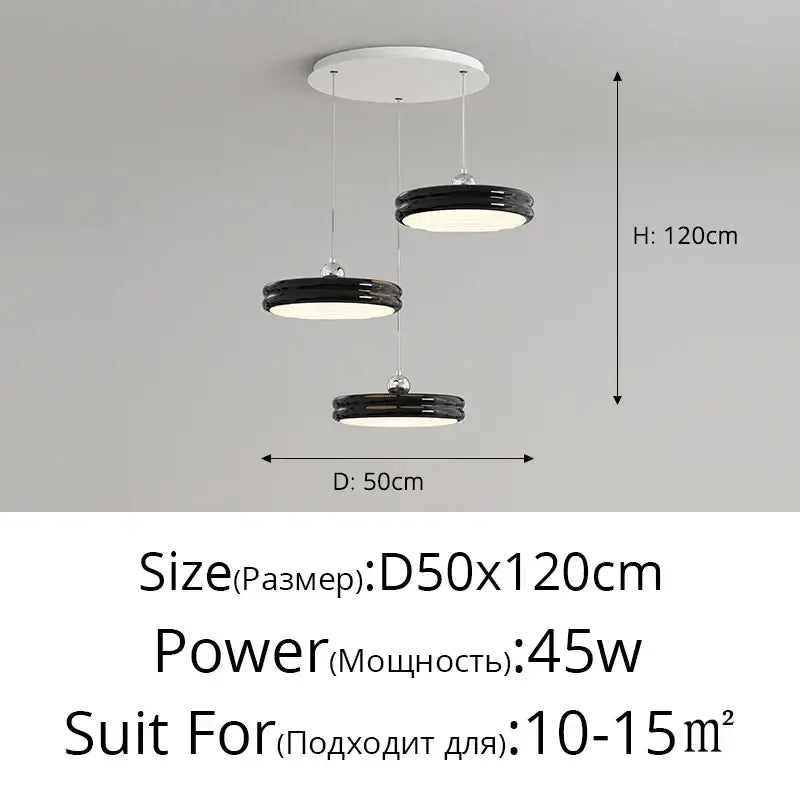 Modern chandelier pendant featuring a sleek black and white tiered design for contemporary decorbites circular modern decor