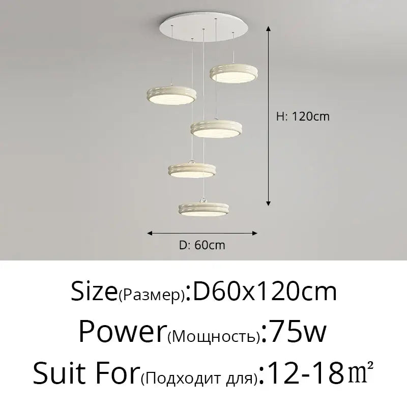 Modern chandelier pendant in pale yellow with a tiered circular design perfect for dining room decorbites circular modern