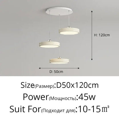 Modern circular pale yellow pendant light with three-tier sleek design for dining room decorbites circular modern chandelier