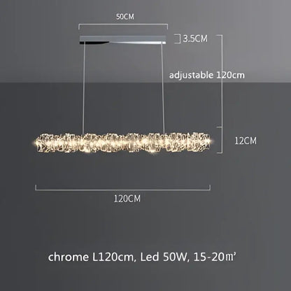 Modern circular textured crystal chandelier pendant light with chrome finish and vine-inspired design for living rooms