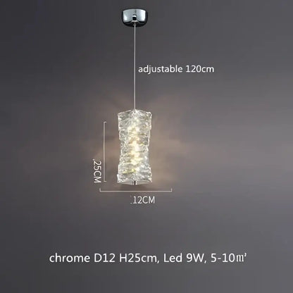 Modern circular textured crystal chandelier pendant light with chrome finish and adjustable 120cm hanging length for living room decorbites dimmable crystal