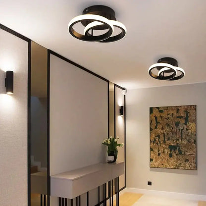 Modern circular black and white decorbites acrylic led ceiling light with sleek minimalist design for bedroom decor