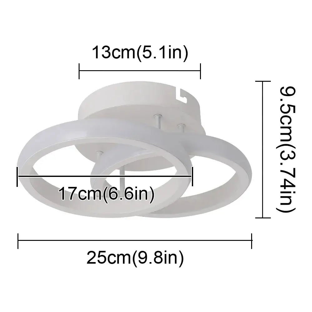 Modern circular white and black decorbites acrylic led ceiling light with overlapping rings for bedroom decorbites acrylic led ceiling