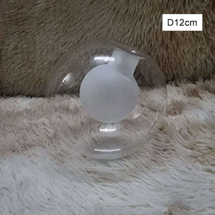 Modern clear and frosted glass shade cover replacement with a spherical clear glass vase and frosted accent for living room