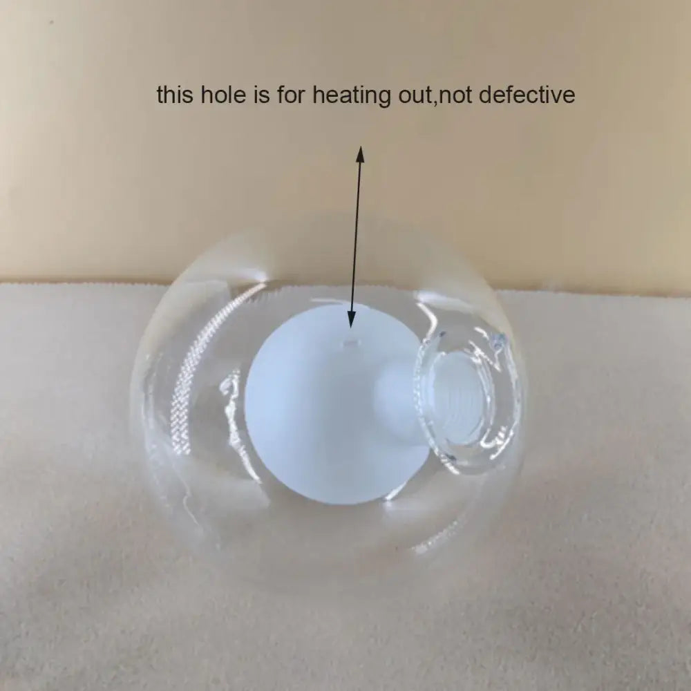 Modern clear plastic glass shade cover replacement with white opaque inner sphere and top heating hole for living room use