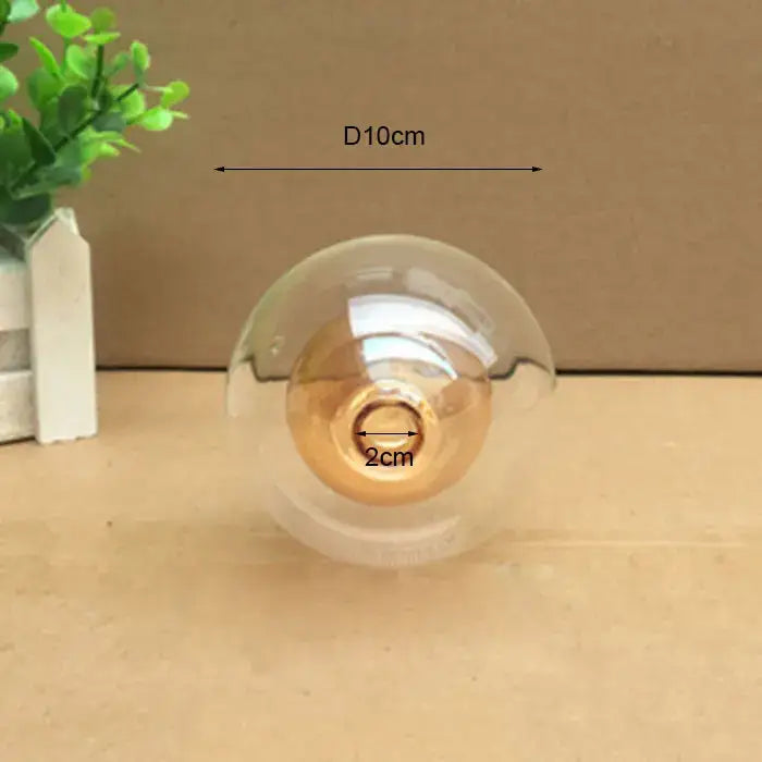 Modern clear glass shade cover with golden filament base 10cm diameter for living room shade cover replacement