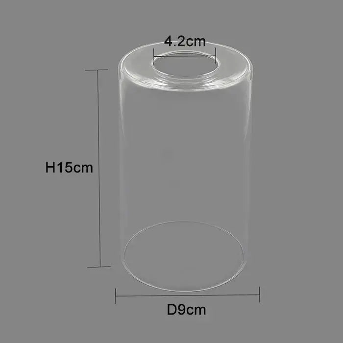 Modern clear glass cylinder lampshade 15cm high 9cm diameter base decorbites clear glass for bathroom vanity light