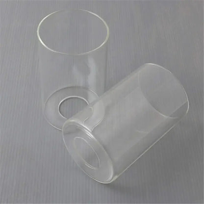 Modern clear glass cylinder lamp shade with smooth transparent finish and rounded edges for bathroom vanity light