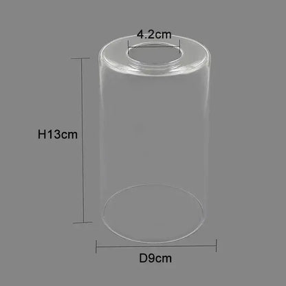 Modern clear glass cylinder lamp shade by decorbites with 4.2cm top and 9cm base diameter for bathroom vanity light