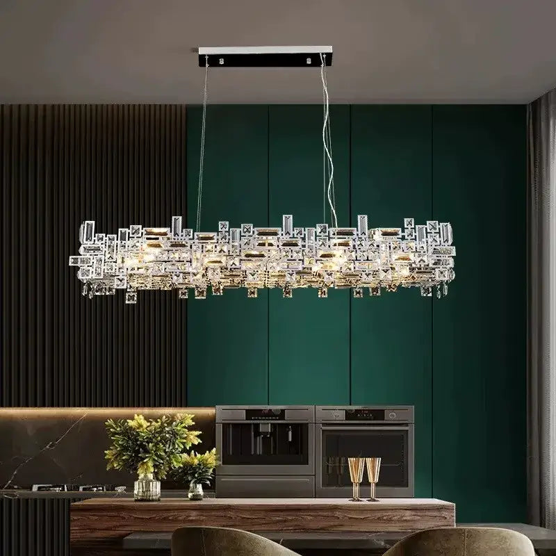 Modern clear and gold elegant crystal chandelier with black mount and intricate clear crystal prisms for living room decorbites elegant crystal
