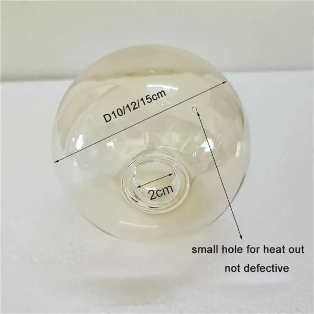 Clear glass shade replacement bulb with 2cm base diameter fits d10 d12 or d15 cm for modern living room globe
