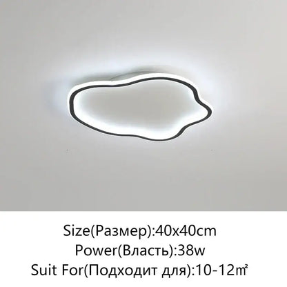 Modern cloud black led ceiling light with sleek black outline and soft white illumination for bedroom decorbites ceiling light