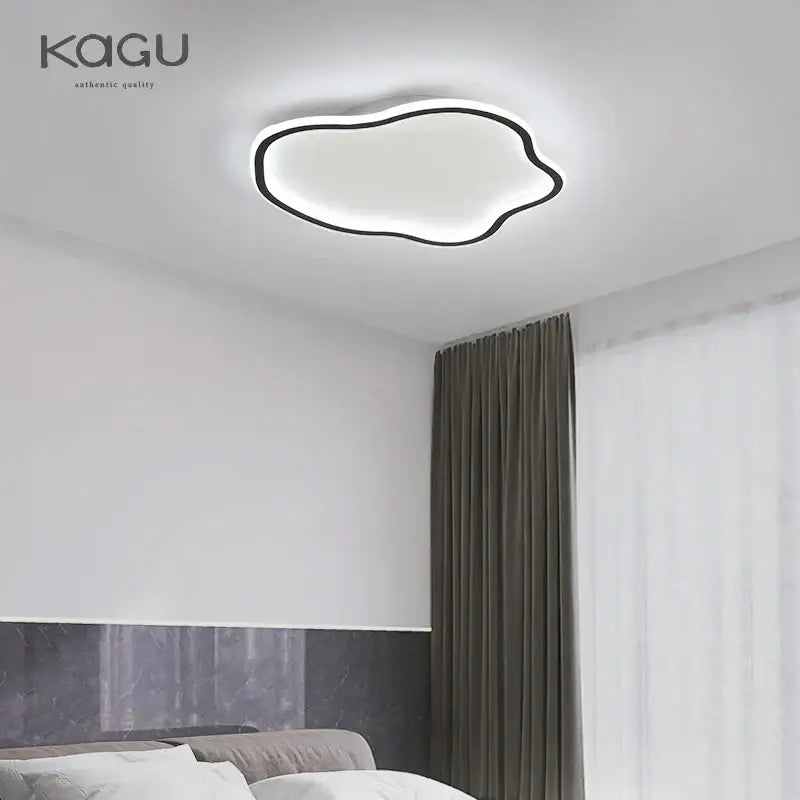 Modern cloud black led ceiling light with sleek black outline and soft white illumination by kagu for bedroom decorbites led ceiling