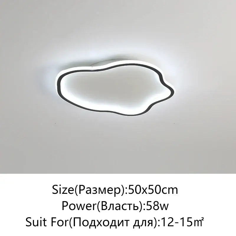 Modern cloud black led ceiling light with sleek outline and soft white illumination for bedroom decorbites led ceiling fixture