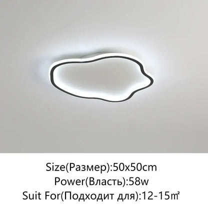 Modern cloud black led ceiling light with sleek outline and soft white illumination for bedroom decorbites led ceiling fixture