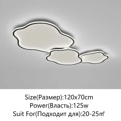 Modern cloud black led ceiling light with sleek white and silver metallic frame for stylish decorbites led ceiling decor