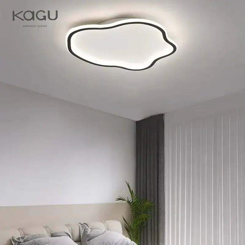 Modern cloud black led ceiling light by kagu with sleek black outline and soft white illumination for bedroom decorbites ceiling light