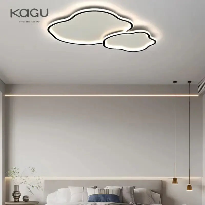 Modern cloud black led ceiling light with sleek outline and soft white illumination for bedroom decorbites led ceiling use