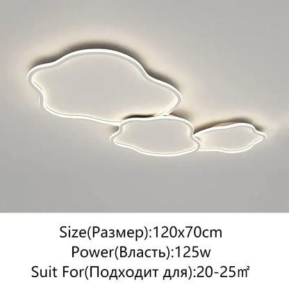 Modern white led ceiling light shaped like three interconnected clouds for stylish bedroom decorbites led ceiling fixture