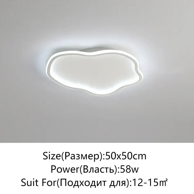 Modern white cloud-shaped led ceiling light with sleek illuminated outline for bedroom decorbites led ceiling lighting