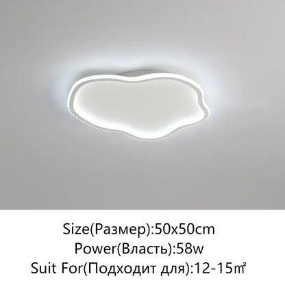 Modern white cloud-shaped led ceiling light with sleek illuminated outline for bedroom decorbites led ceiling lighting
