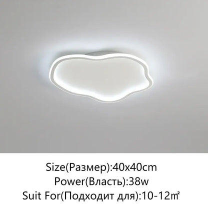 A modern white led ceiling light with cloud-shaped design and illuminated edge by decorbites led ceiling light
