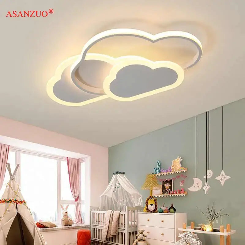 Modern cloud pink led ceiling light with dimmable white and gray layered cloud design for bedroom decorbites cloud pink