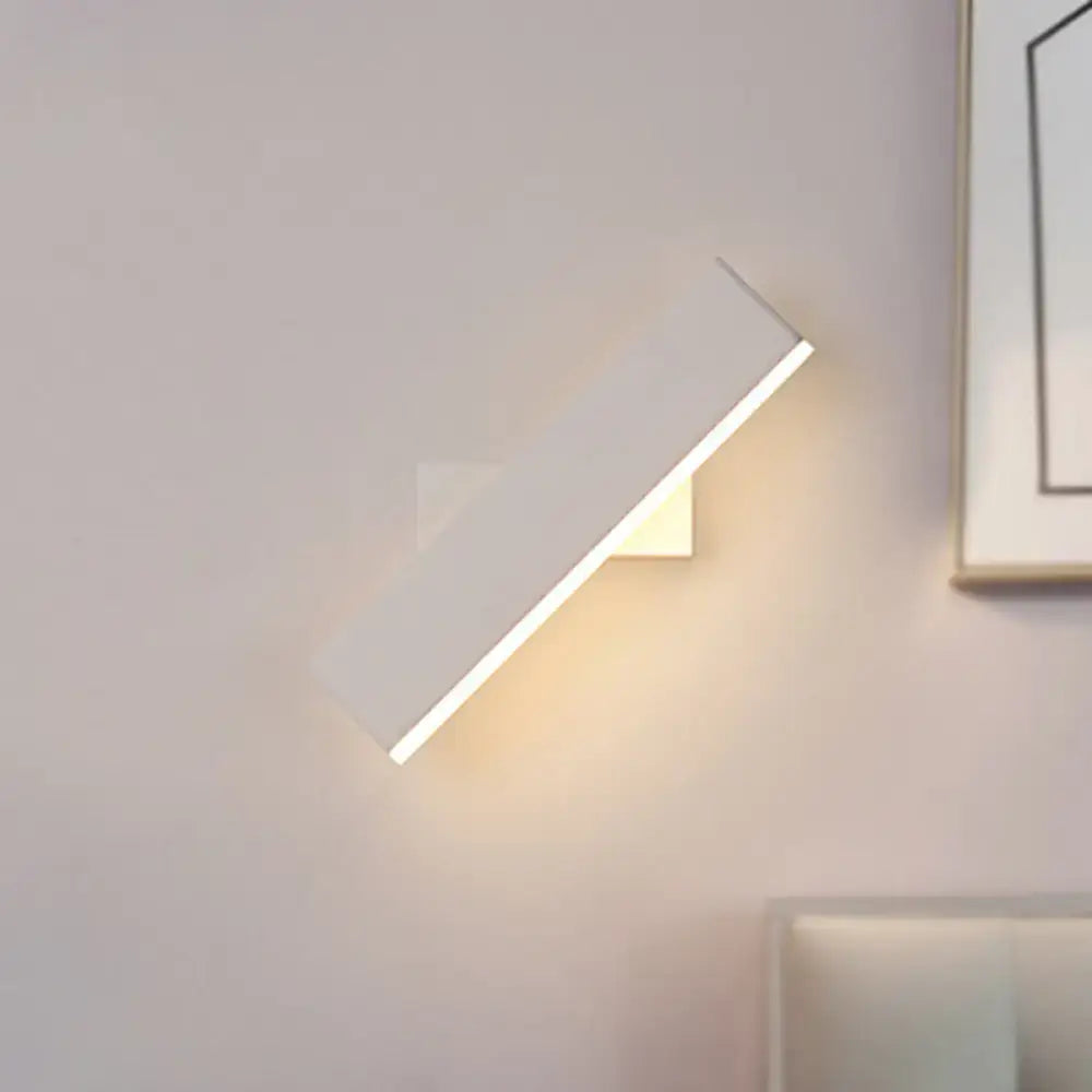 Modern coffee white rectangular sconce with sleek geometric design and warm led lighting for bedroom use with maximum bulb wattage