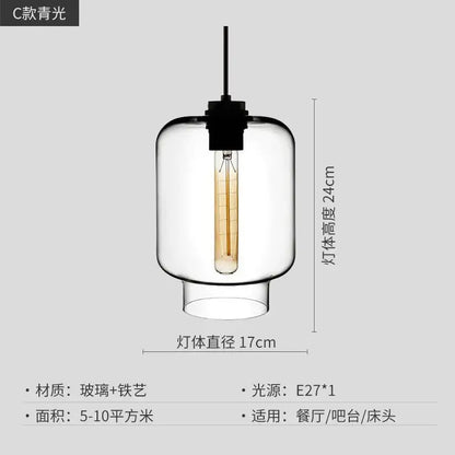 Modern colorful geometric glass pendant light featuring a clear glass pendant light with black iron fixture and edison bulb decorbites geometric glass