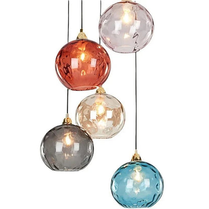 Modern Colorful Glass Pendant Light in Polished Chrome - Decorbites