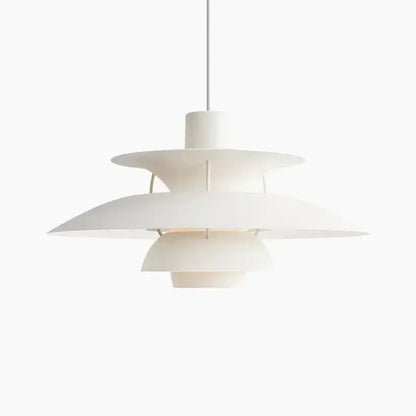 White layered led pendant light with sleek modern design for kitchen and living room lighting