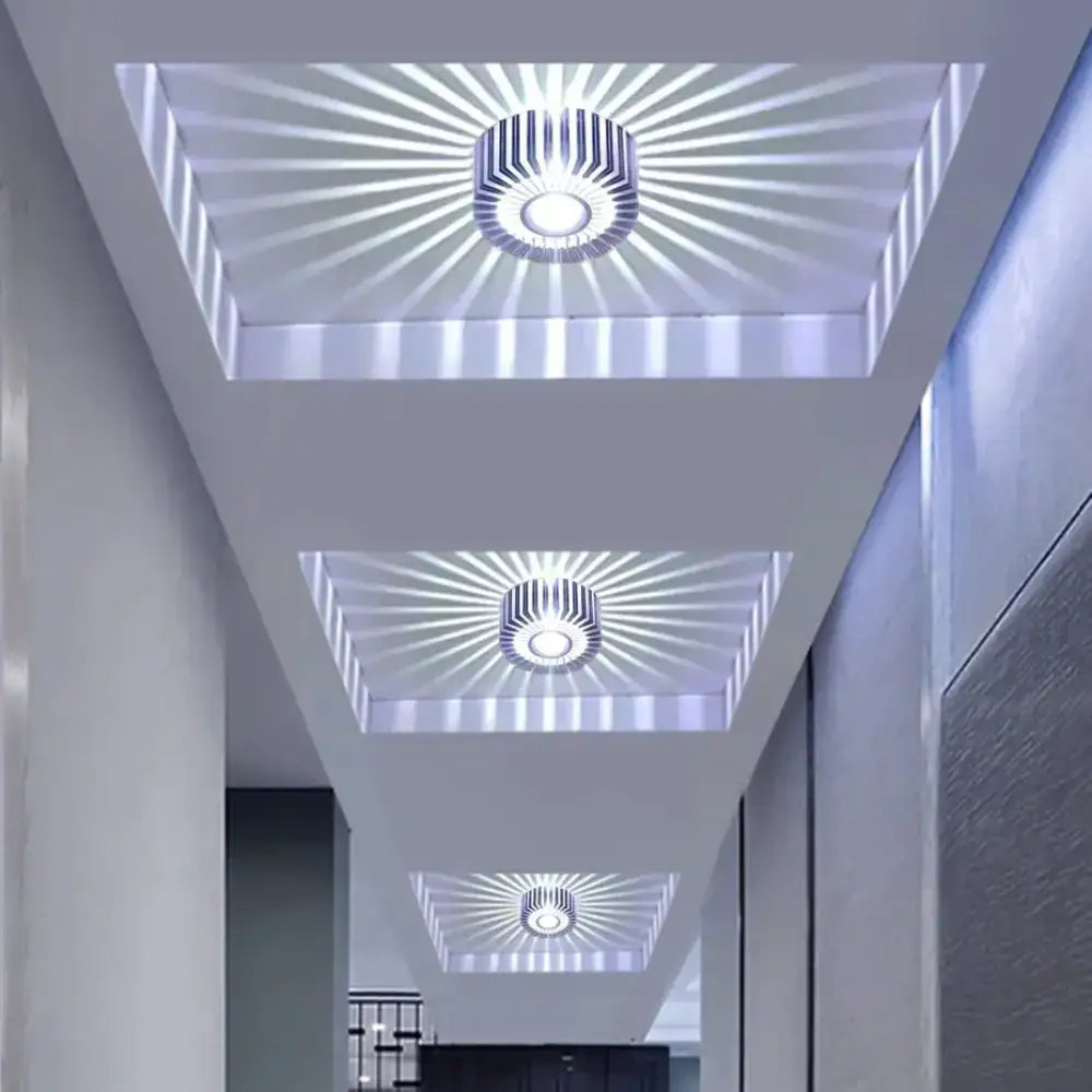 DecorBites modern ceiling light with circular metallic design and colorful LED for indoor recessed ceiling use