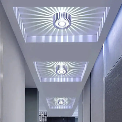 DecorBites modern ceiling light with circular metallic design and colorful LED for indoor recessed ceiling use