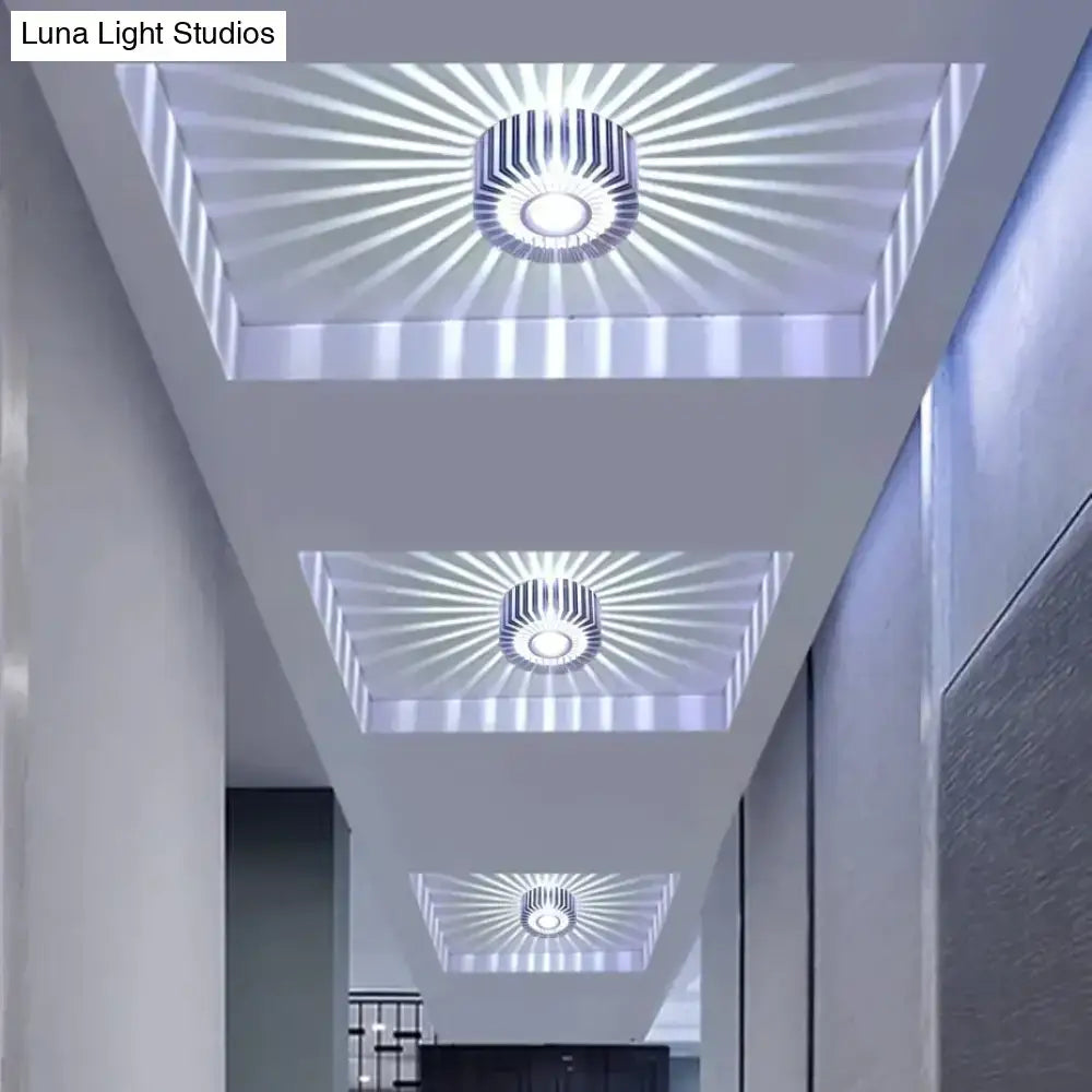 Decorbites™ modern recessed ceiling light with colorful led beams and circular concentric rings for indoor use