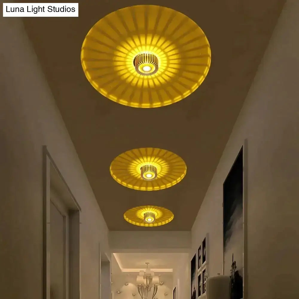 DecorBites modern ceiling lights with golden yellow radial design and metallic fixtures for recessed ceiling use