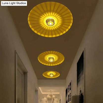 DecorBites modern ceiling lights with golden yellow radial design and metallic fixtures for recessed ceiling use