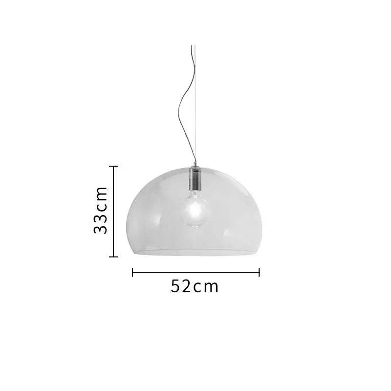 Clear glass dome pendant lamp with visible bulb and metallic fixture for modern colorful decorbites hanging light