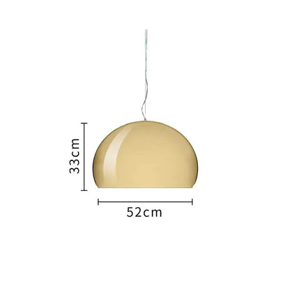Modern decorbites colorful cream pendant lamp with glossy dome and metallic suspension cord for dining room hanging light