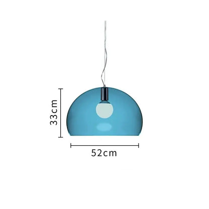 A sleek blue translucent glass pendant lamp with a modern dome design for dining room decorbites colorful hanging light