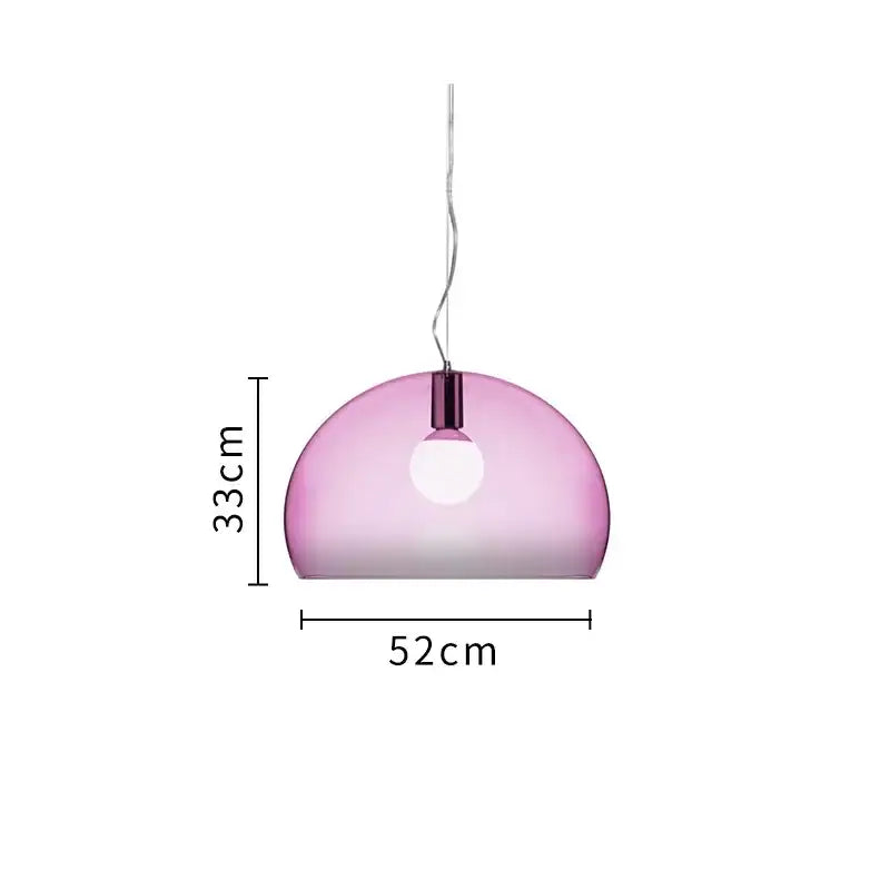A sleek translucent pink glass modern dome pendant lamp with metallic fixture for dining room decorbites colorful hanging light