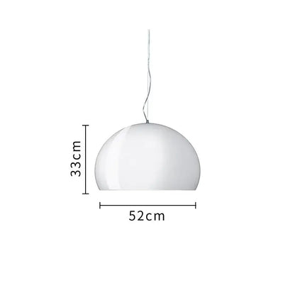 A sleek white opal glass pendant lamp with a smooth dome shape and slender metallic chain for dining room decorbites colorful hanging light