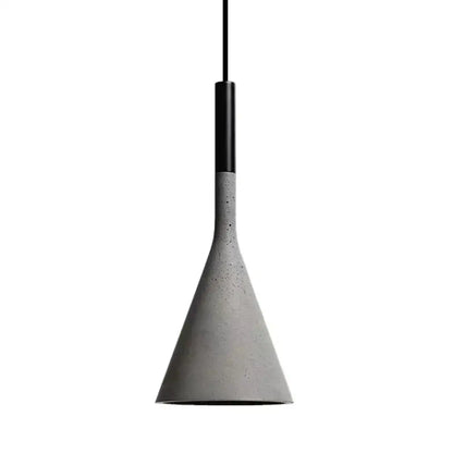 Modern conical concrete pendant lights with a sleek black stem and textured gray shade ideal for kitchen and dining room decorbites concrete pendant