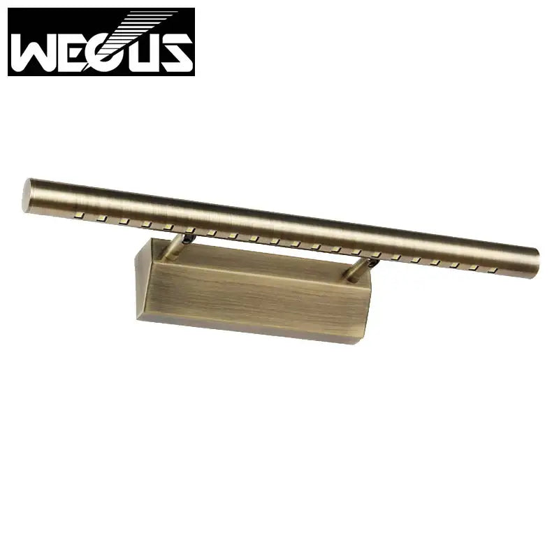 Brass-finished rectangular modern copper bathroom mirror light with sleek LED vanity strip for decorbites copper bathroom decor