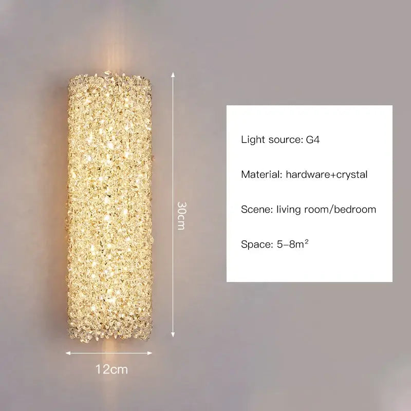 Modern copper crystal wall sconce with a sparkling gold textured surface perfect for living room decorbites crystal wall lighting