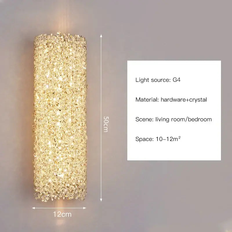 Modern copper crystal wall sconce with shimmering gold textured surface for elegant living room decorbites crystal wall lighting