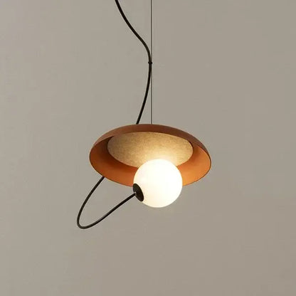 Modern copper decorbites grid color pendant light with frosted glass globe and textured inner shade for dining room use
